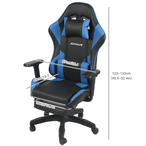 Gaming Chair Adjustable Ergonomic Gamer Home Office PC Desk Chair With Footrest - Picture 19 of 19