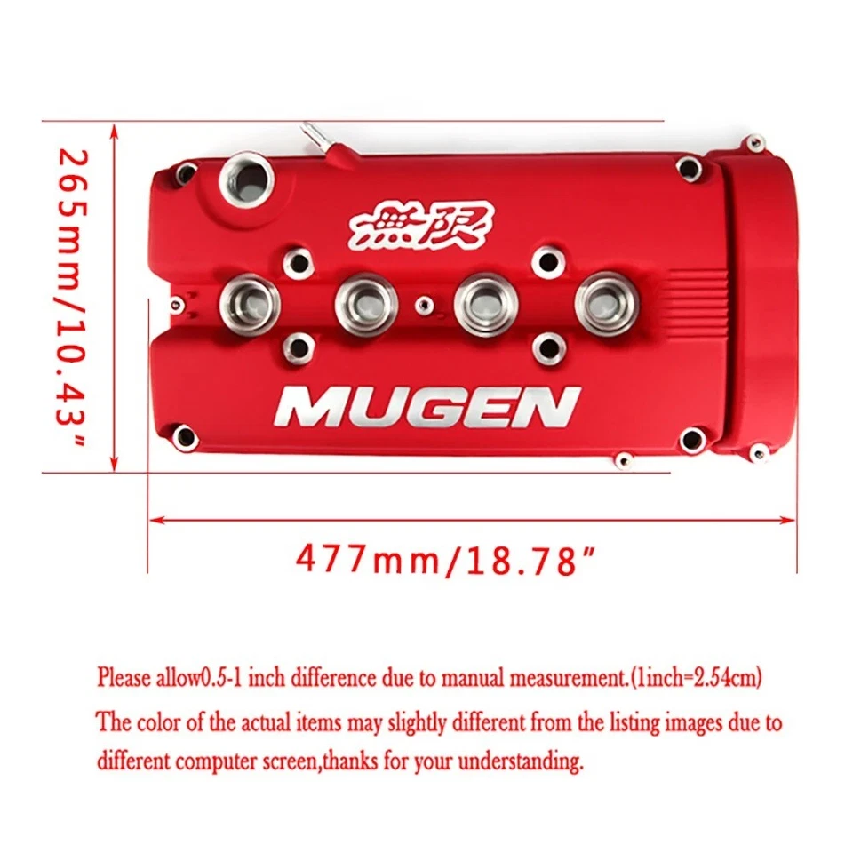 Racing Engine Valve Cover For Honda Civic B16 B17 B18 VTEC B18C GSR Mugen Styl - Image 2 of 4