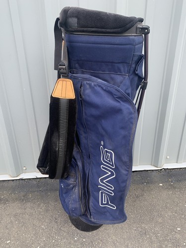 Navy Blue Ping Hoofer Golf Standbag - Dual Straps, 4-Way Divider - COOL CLASSIC!