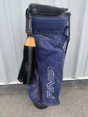 NAVY BLUE PING HOOFER Golf Stand Bag - Dual Straps, 4-Way Divider -COOL CLASSIC!