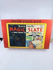 Vintage 1950s Transogram Black & White Magic Slate Children Drawing Kit 3/2