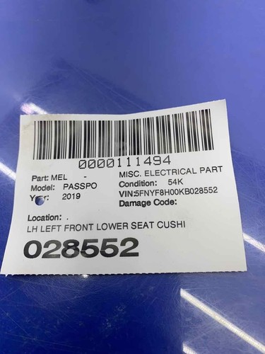 2019-2022 HONDA PASSPORT LEFT FRONT LOWER SEAT CUSHION BLOWER MOTOR 81601TZ5A61 - Picture 6 of 6