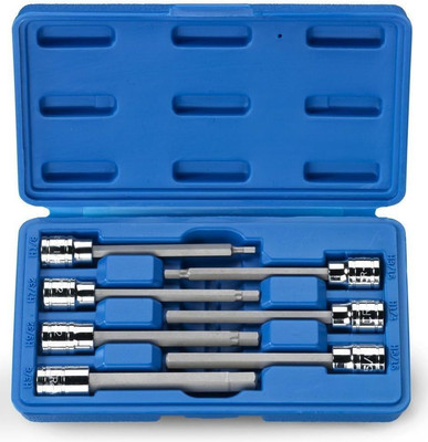Neiko 10072A 3/8-Inch Drive Extra Long Allen Hex Bit Socket Set, SAE, 1/8-Inch -