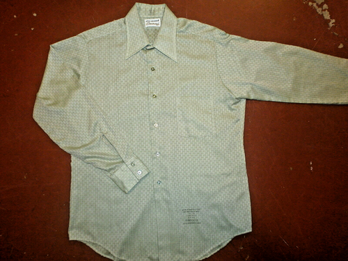 vtg DACRON VAN HEUSEN CENTURY SHIRT Longsleeve Button Geometric Mod 60s 70s - Picture 2 of 4