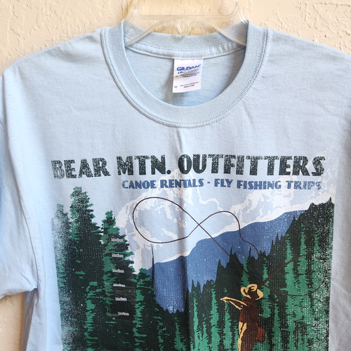 T-shirt Parco Nazionale Yellowstone blu medio pesca a mosca manica corta cotone - Foto 4 di 8