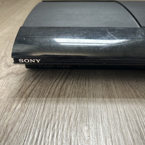 Sony PlayStation 3 250GB Super Slim Nera PS3 Console Gioco Solo CECH-4001B Funzionante - Foto 2 di 14