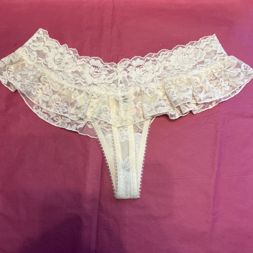 Victoria’s Secret Sexy Little Things Lace Mesh Cheeky Panty Size Small White - Picture 3 of 7
