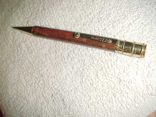 MATITA WEBSTER PAT 1925 - ORO 14K RIEMPITO e GRANA DEL LEGNO - 5 3/8" - BELLISSIMA