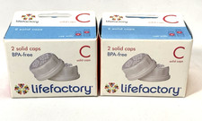 Lifefactory Flat Caps X4 for 4oz and 9oz Glass Bottles BPA-Free Baby USA Made