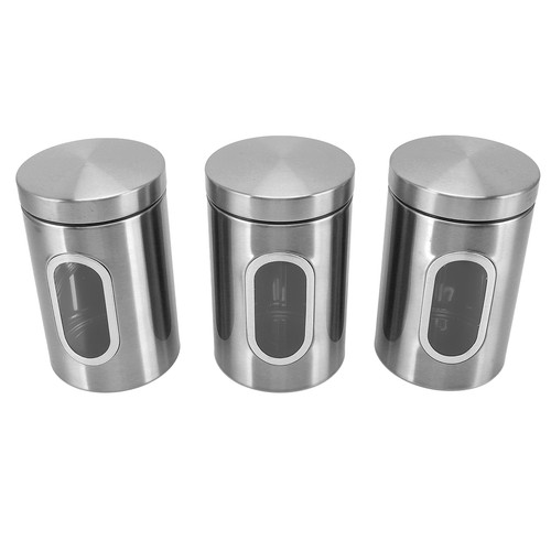Grain Storage Food Jar Stainless Steel Original Color 3 Pcs Set - Bild 4 von 22