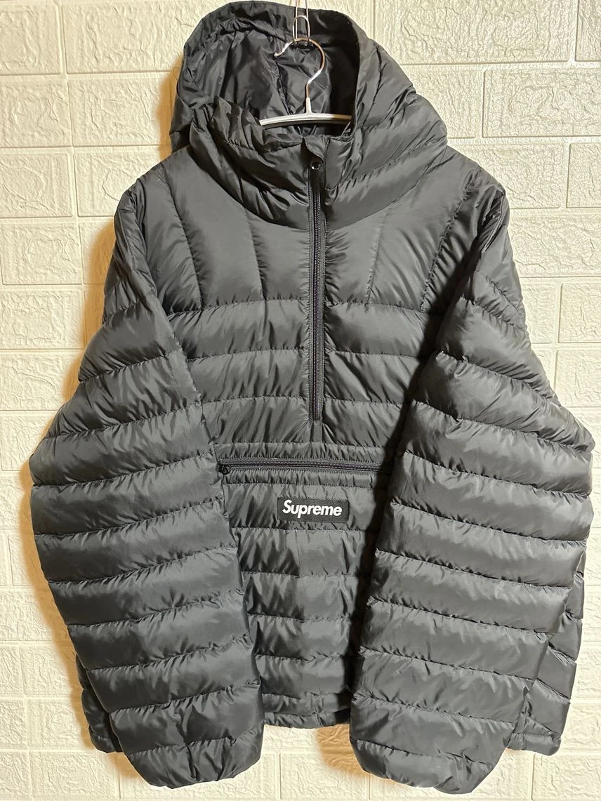 Pull à capuche Supreme Micro Down demi fermeture éclair noir