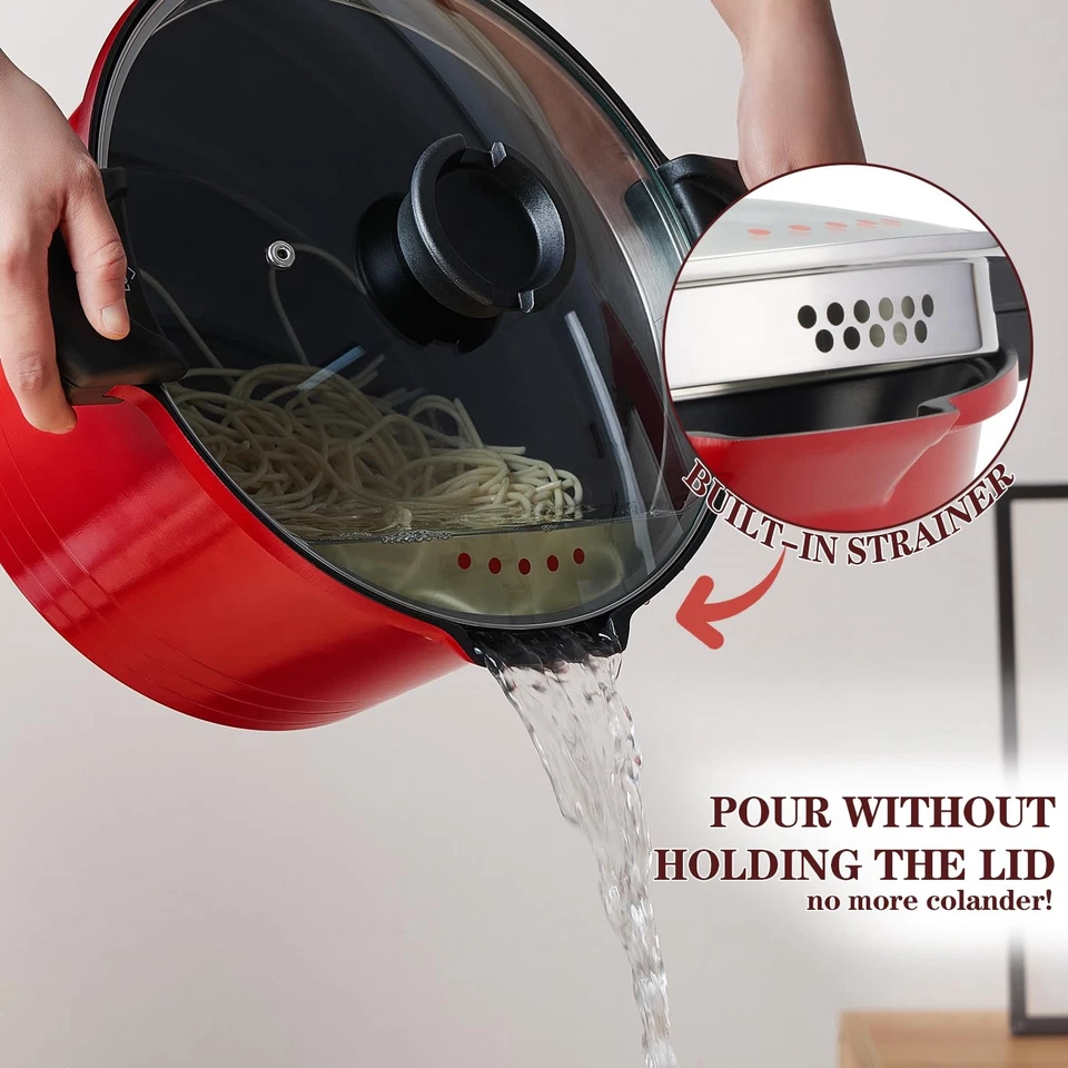 Kochtopf Induktion Suppentopf Aluminiumguss Pastatopfe Antihaftbeschichtung F... - Bild 4 von 4