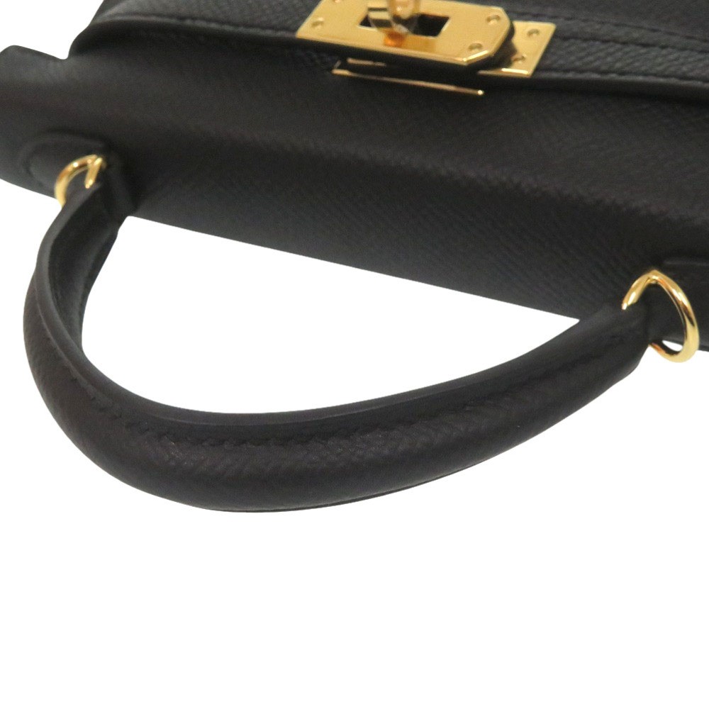 AUTHENTIC HERMES Mini Kelly Do Mini Kelly 2 Hand Bag Black Epsom image 6