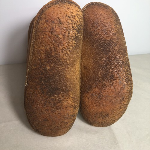 Hombre Talla 11 Vintage Mukluks Años 70 Hecho a Mano Mauricienne Quebec Cuero Lana - Imagen 4 de 16