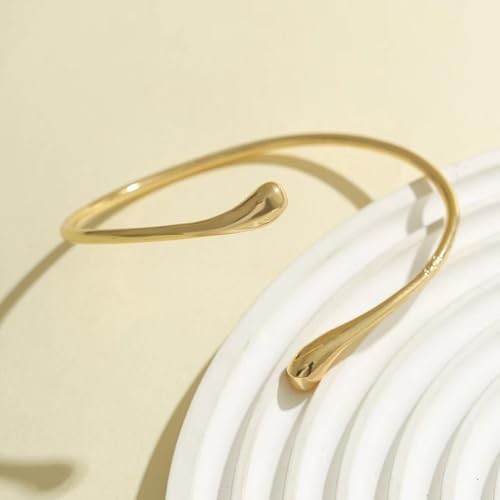 Gold Arm Cuff Jewelry for Women Arm D:gold Teardrop Arm Cuff Bracelets 2 Pcs - Bild 6 von 7