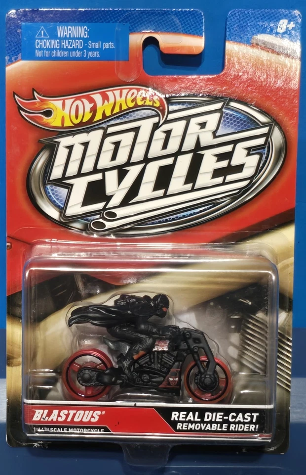 2012 HOT WHEELS Blastous Motorcycle with Rider Motorcycles Series Worn Card - Image 2 of 4