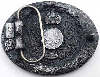 Vtg 1988 Siskiyou Buffalo Nickel Pewter Belt Buckle Made in  display picture 1