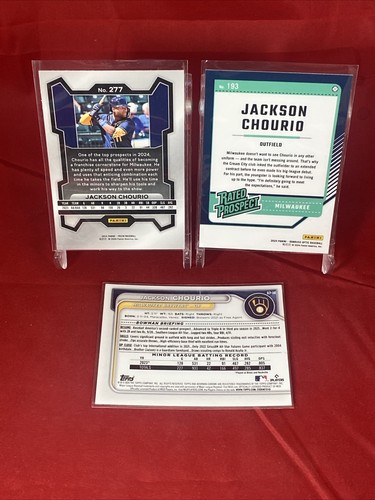 JACKSON CHOURIO SP RC BOWMAN 2024 Rated Prospect CHROME Baseball Card BREWERS - Picture 5 of 8