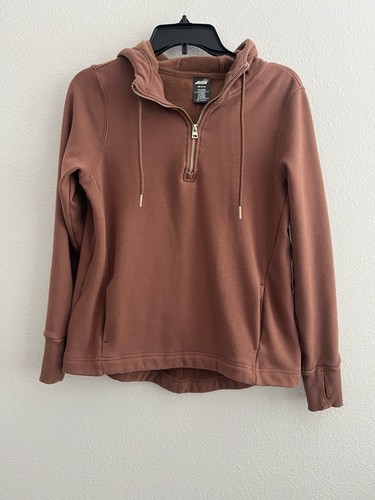 Women's AVIA Brown Hoodie Sweatshirt Size XS (0-2) 1/4 Zip - Picture 3 of 13