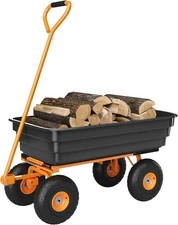 Heavy Duty 1200LB Garden Dump Cart 13" Tires 180° Quick Release Rotating Handle