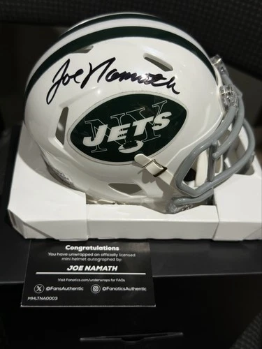 Joe Namath Signed New York Jets Mini Helmet - Fanatics Authenticated