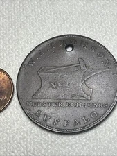 W.A. Thomson 1838-39 Hard Times Token HT#213, About VF, Holed, R-5, Copper, 38mm