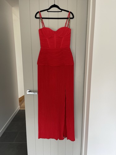 Manning Cartell Double Time Pleat Dress Red Size 8 - Picture 6 of 13