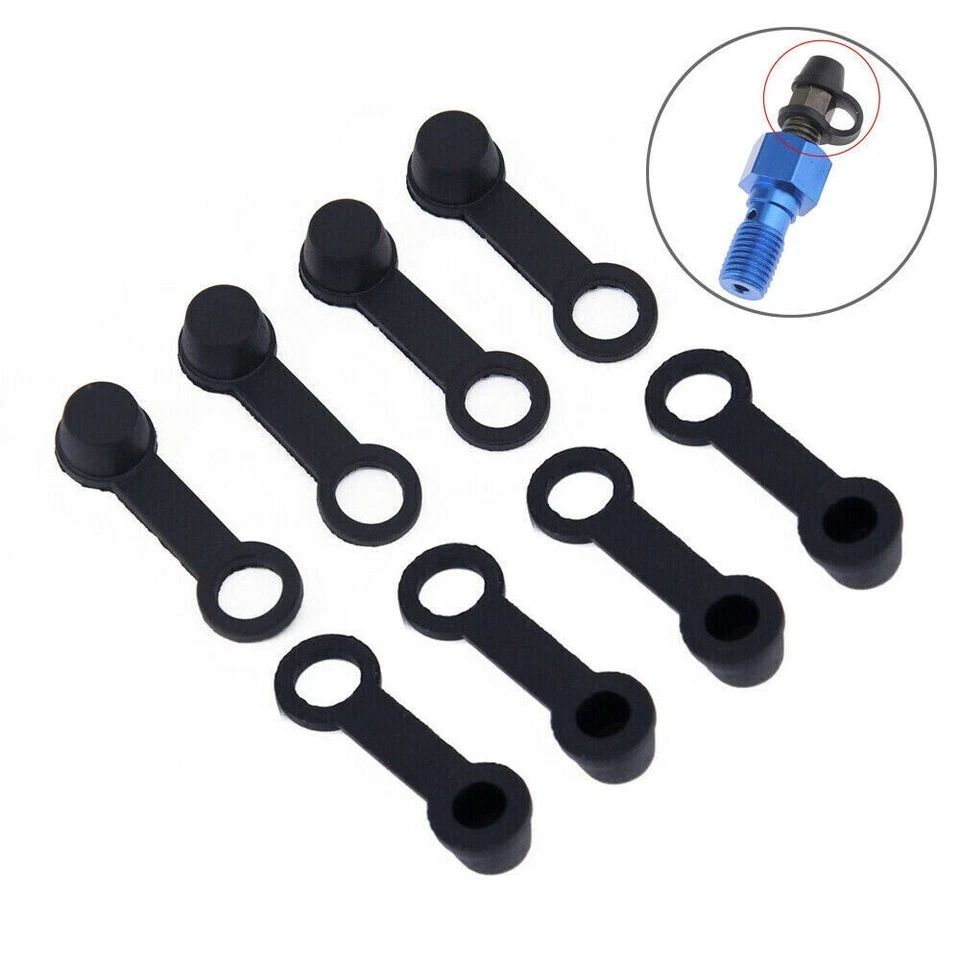 8x Black Car ATV Caravan Rubber Brake Bleed Nipple Grease Cap Dust Cover 8mm New - Image 2 of 4