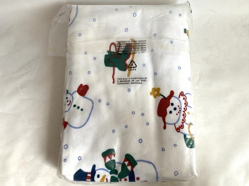 The Company Store SNOWMAN Twin Flannel SHEET Set | 3 pc Christmas Snow Family - Picture 3 of 7