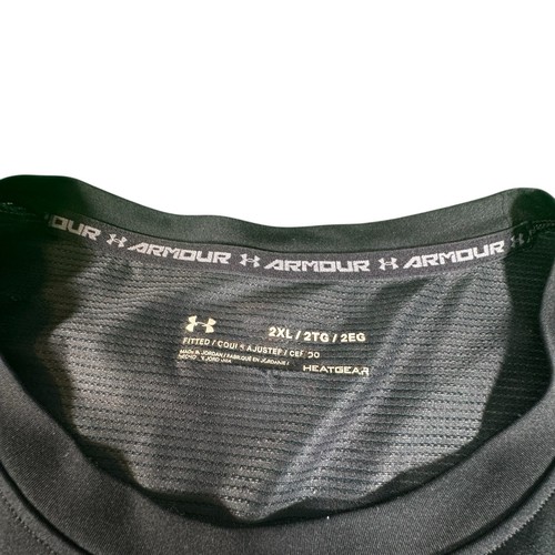 Under Armour HeatGear Fitted 2XL Black Camo Short Sleeve Shirt Mens 2X - Picture 3 of 8