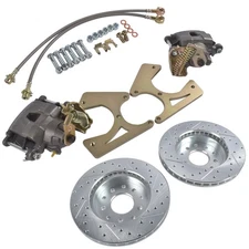 For GM 10 & 12 Bolt Chevy Chevelle Olds Bolt-On Rear Disc Brake Kit w/ E-Brake