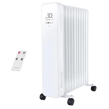 Image of Touchscreen Oil-Filled Radiator with Remote – 2500W, 11 Fin, 24-Hour Timer