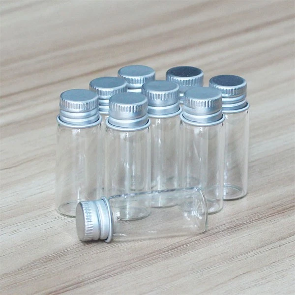 4ML 20-200PCS Crafts Aluminum Perfume Essential Glass Bottles Vials Jars Lids