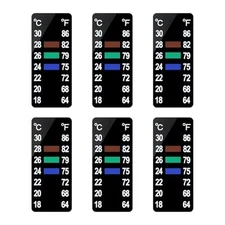  6 PCS Aquarium Thermometer Strips, Fish Tank Thermometer 1.58" x 0.67"