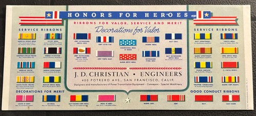HOME FRONT Blotter WWII Nastri di servizio JD Christian Engineers SF ottime condizioni - Foto 3 di 3