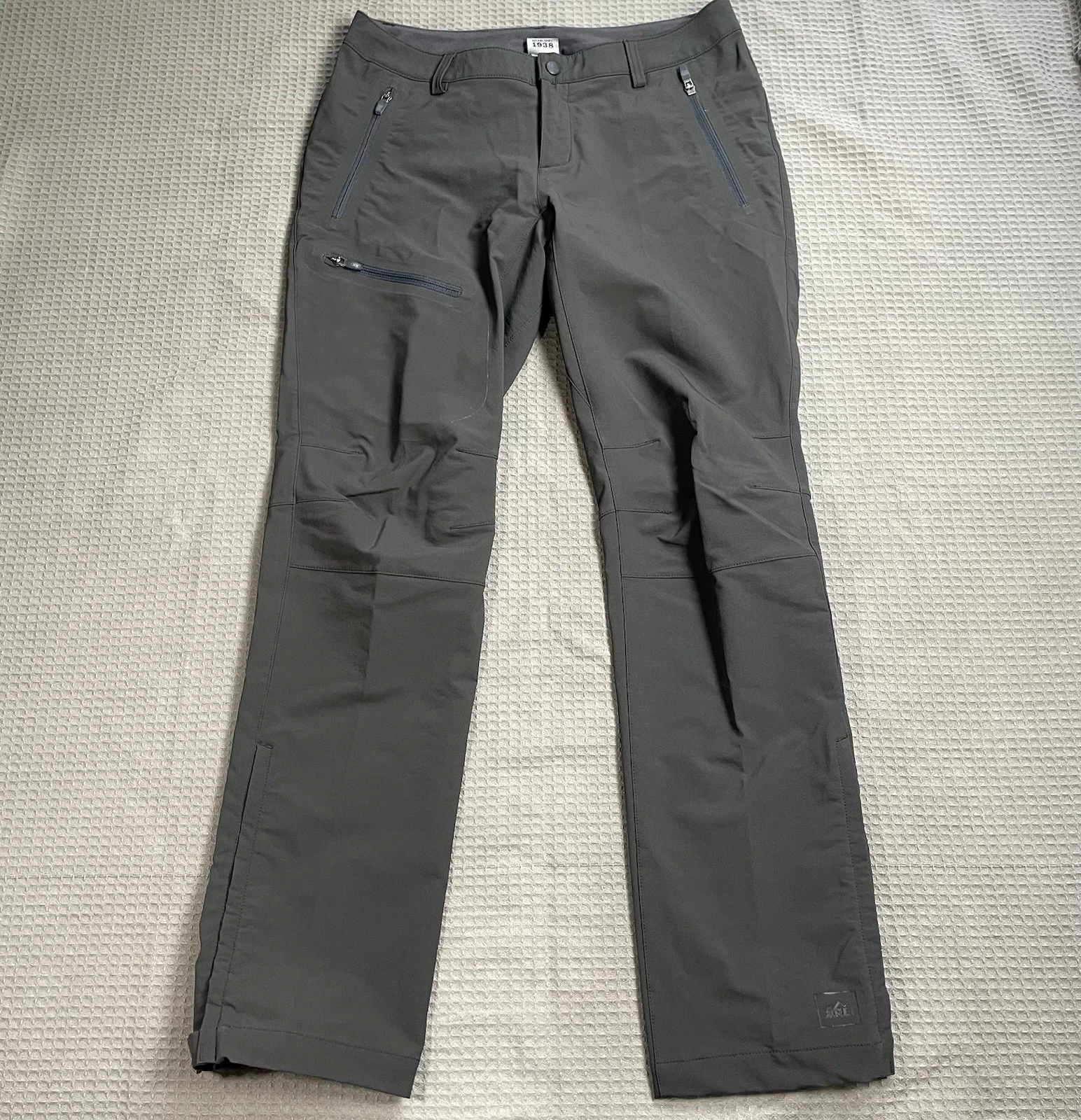 REI Soft Shell Hiking Pants 10P 10 Petite Womens Gray Nylon Stretch