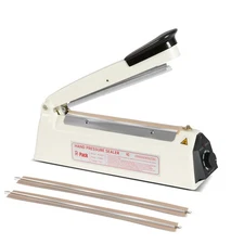 8-Inch Impulse Heat Sealer with Seal Bar Heavy-Duty Bag Sealing Machine