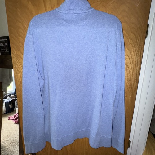 Polo Ralph Lauren 1/4 Zip Pullover Sweater Men's Size XL Light Blue Cotton Blend - Picture 2 of 4