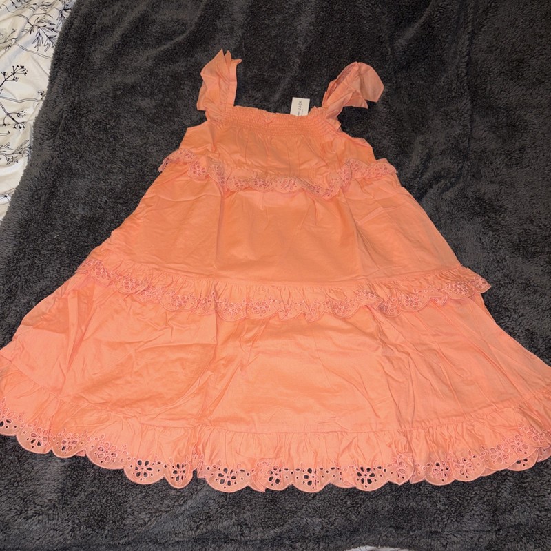 NWT Janie & Jack Girls Size 12 Lined Sleeveless Dress Peach Color
