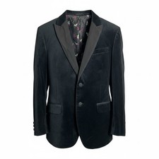 John Stephen Carnaby Street London Men's Black Velvet Tuxedo Jacket Size 40R