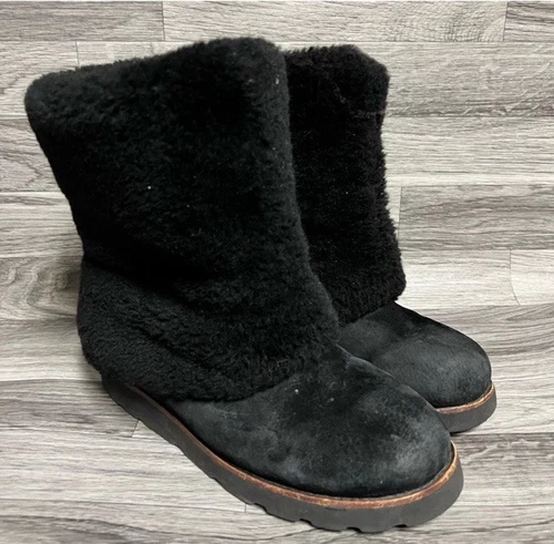 Stivali Ugg Maylin neri invernali in pelliccia di shearling taglia 8