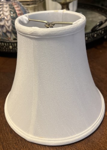 Ivory Cream Bell Fabric Lamp Shade 6 1/8” Wide Bottom 3” Wide Top 5” Tall H - Picture 4 of 4