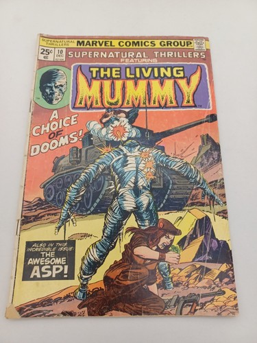 Supernatural Thrillers Featuring The Living Mummy #10 (Dec 1974, Marvel) 3.5 VG- - Picture 2 of 9