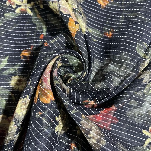 Material de tela de algodón Kantha Batik cortina ciega material de vestido artesanal 44" metros - Imagen 28 de 28