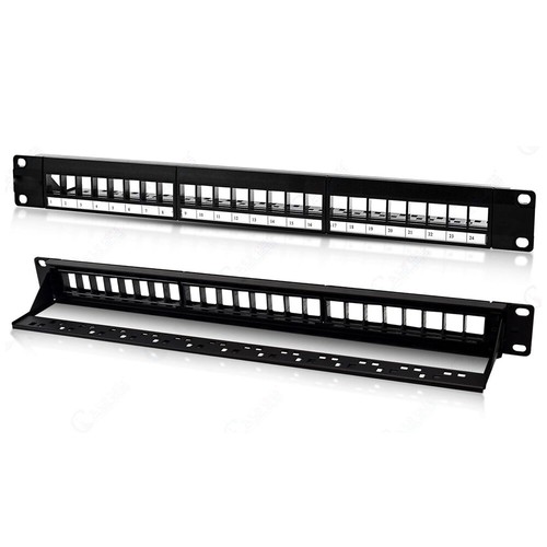 10Pc 24 Port Keystone Blank Patch Panel Plate Cat5 Cat5e Cat6 Cat6a RJ-45 19" 1U - Picture 2 of 5