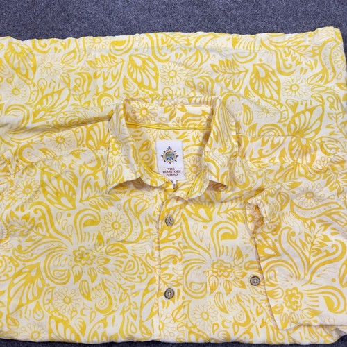 The Territory Ahead Lanikai Sunrise Batik Popover Shirt Hawaiian 100% Rayon Sz S - Picture 5 of 14