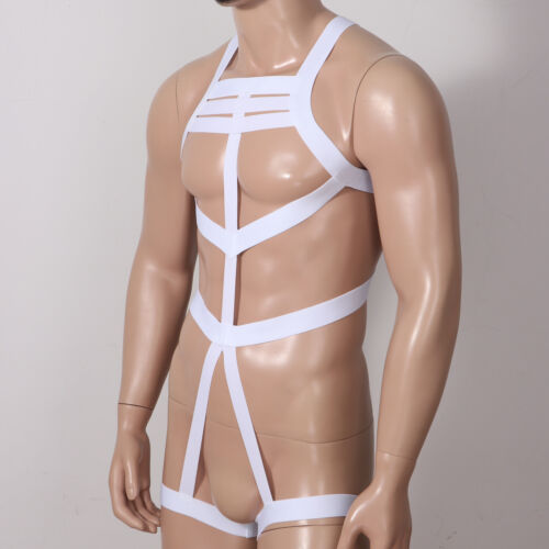 Sexy Hombres Cuerpo Hombro Pecho Arnés Cinturón Correa Jock Body Ropa de noche de una sola pieza - Imagen 3 de 44