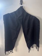 Cashmyarn by Berkshire Black Scarf 60x12 Fringe