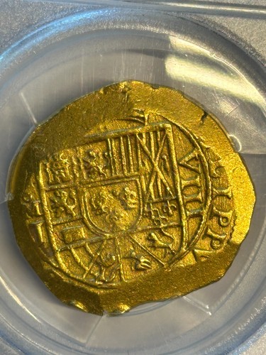 MEXICO 8 ESCUDOS 1714-15 PCGS 58 1715 FLEET SHIPWRECK PIRATE GOLD COINS TREASURE - Picture 4 of 20