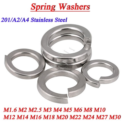 Spring Coil Washers Stainless Steel Split Lock Washers Spiral Metric M1.6-M30 - Picture 1 of 5